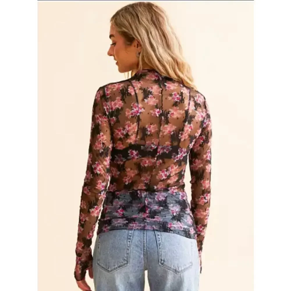 FREE PEOPLE Lady Lux Floral Shirt XS NWT